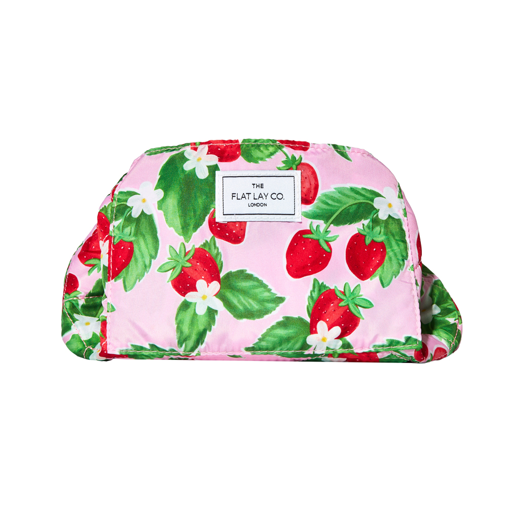 Drawstring Makeup Bag in Summer Strawberries