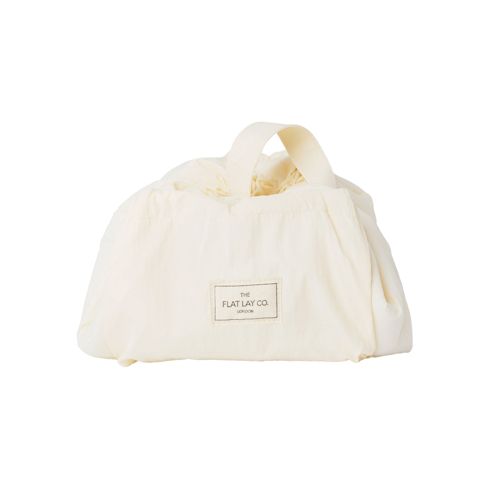 Drawstring Makeup Bag in Vanilla Parachute