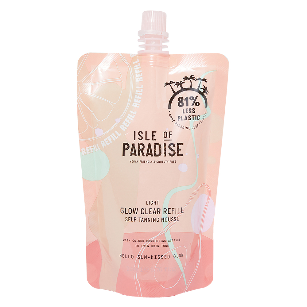 Isle Of Paradise Glow Clear Self-Tanning Mousse Refill Light