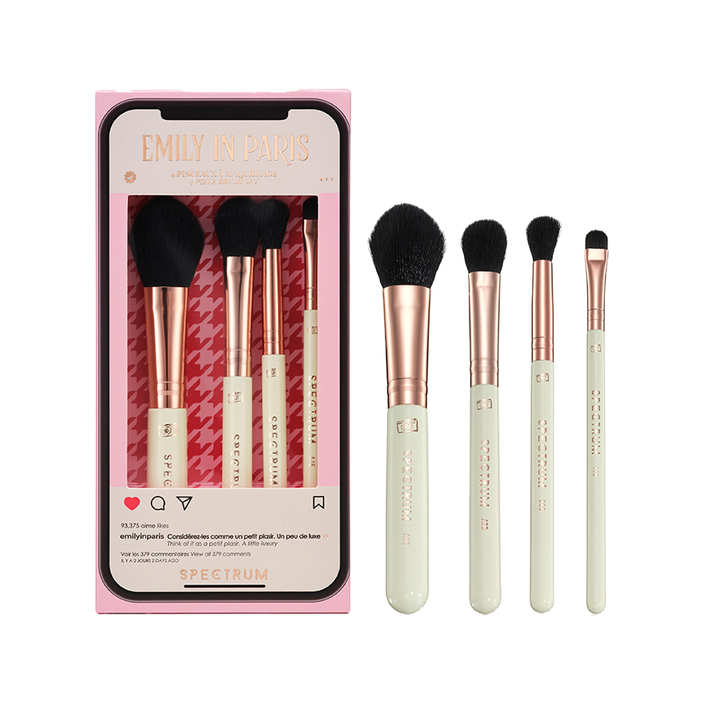 Emily in Paris Bistro 4 Piece Make Up Brush Set