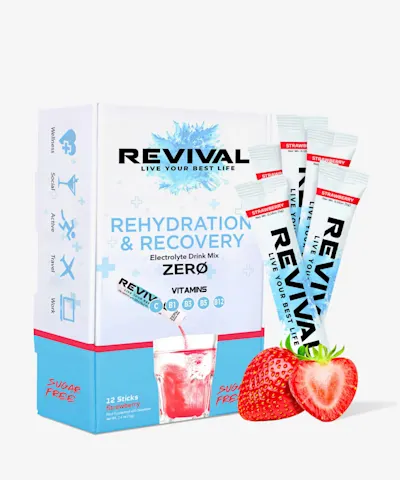 Revival Shots - Rehydration & Recovery ZERO Electrolyte Drink Strawberry
