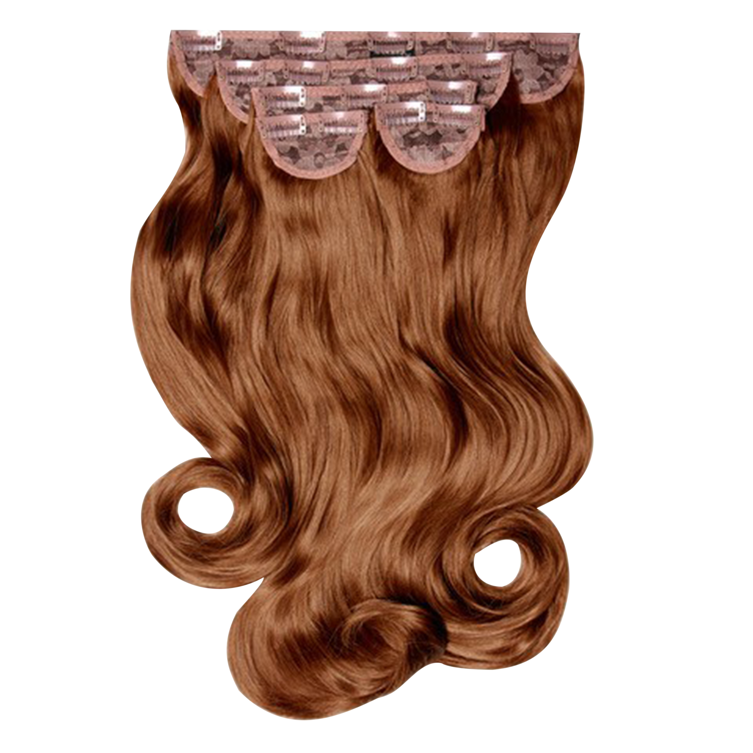 Super Thick 22" 5 Piece Natural Wavy Clip In Extensions Mixed Auburn