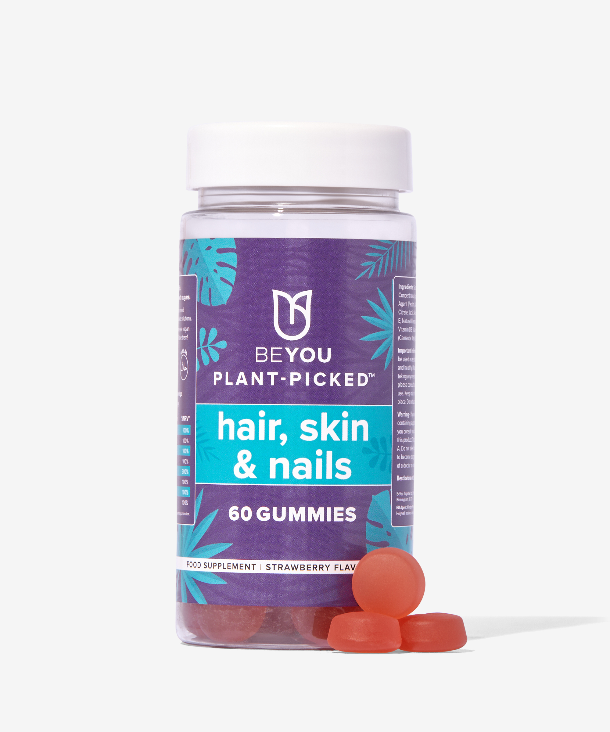 beyou-plant-picked-gummies-hair-skin-nails-strawberry-flavour-at