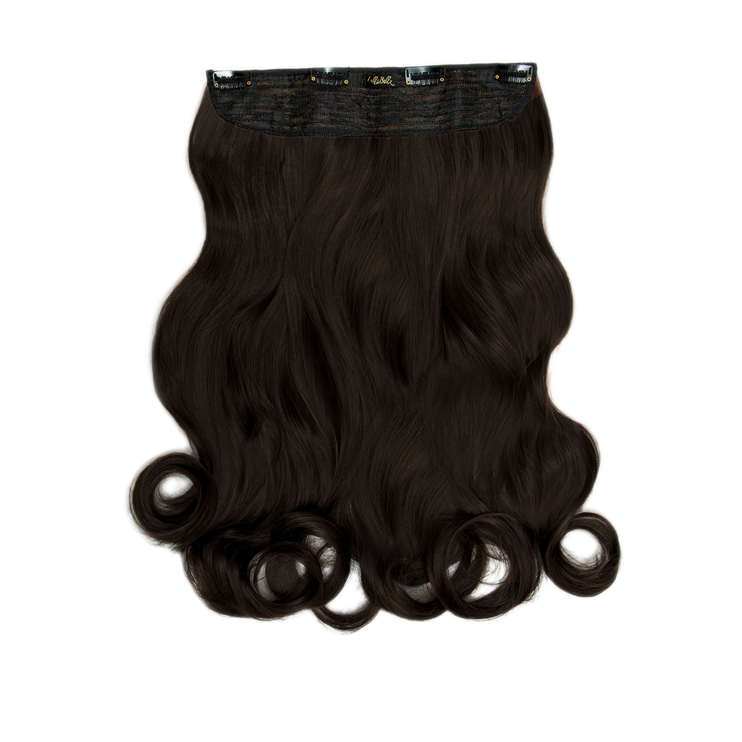 Thick 20" 1 Piece Curly Clip In Hair Extensions Dark Brown