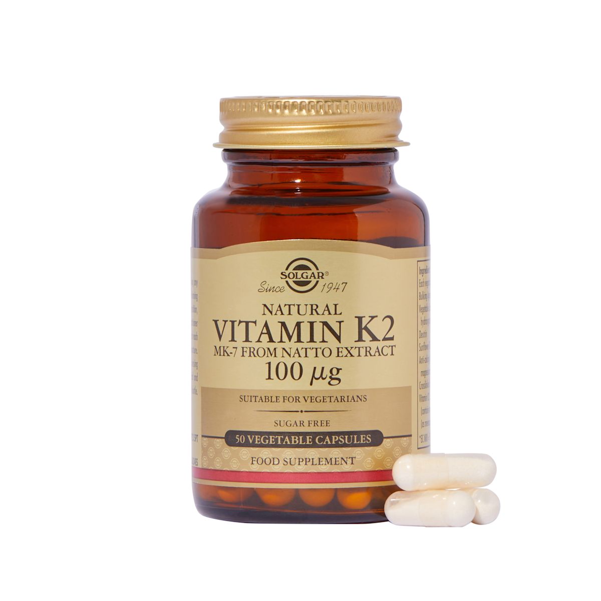 Solgar Natural Vitamin K2 (MK-7) 100 µg  Vegetable Capsules