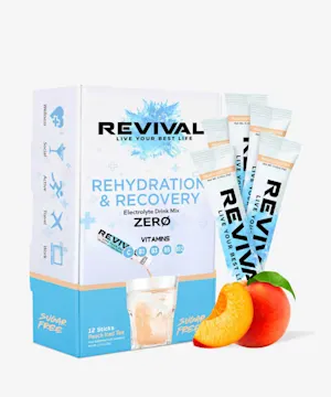 Revival Shots Rehydration & Recovery ZERO Electrolyte Drink Peach Iced Tea