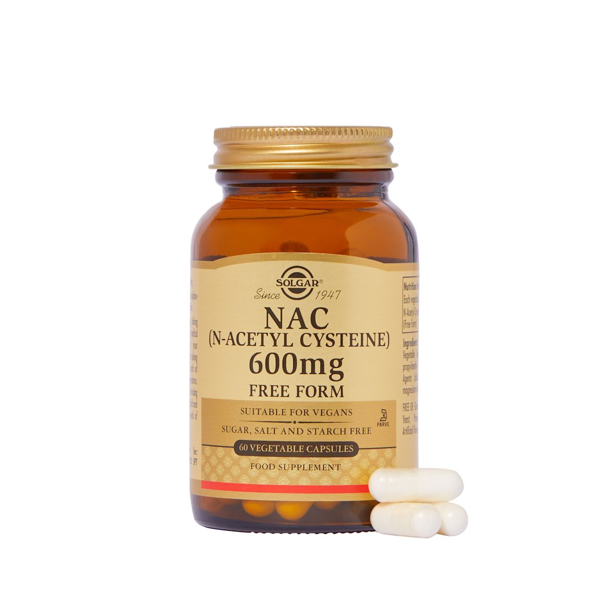 Solgar NAC (N-Acetyl-L-Cysteine) 600 mg Vegetable Capsules