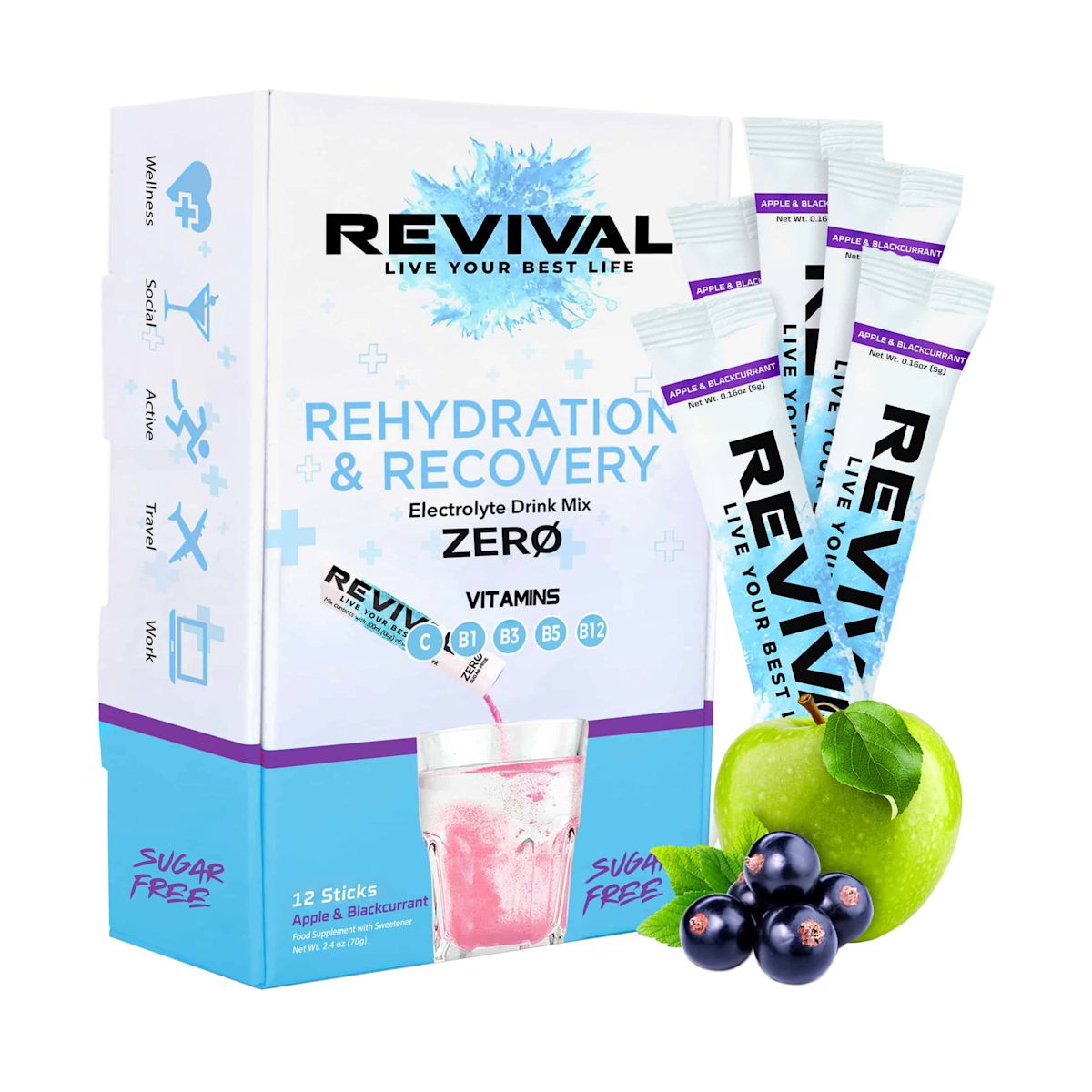 Rehydration & Recovery ZERO Electrolyte Drink Apple Blackcurrant - ZERO Apple Blackcurrant x 12 Pack
