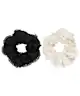 Brushworks - Lace Scrunchies Black & White 2 Pack