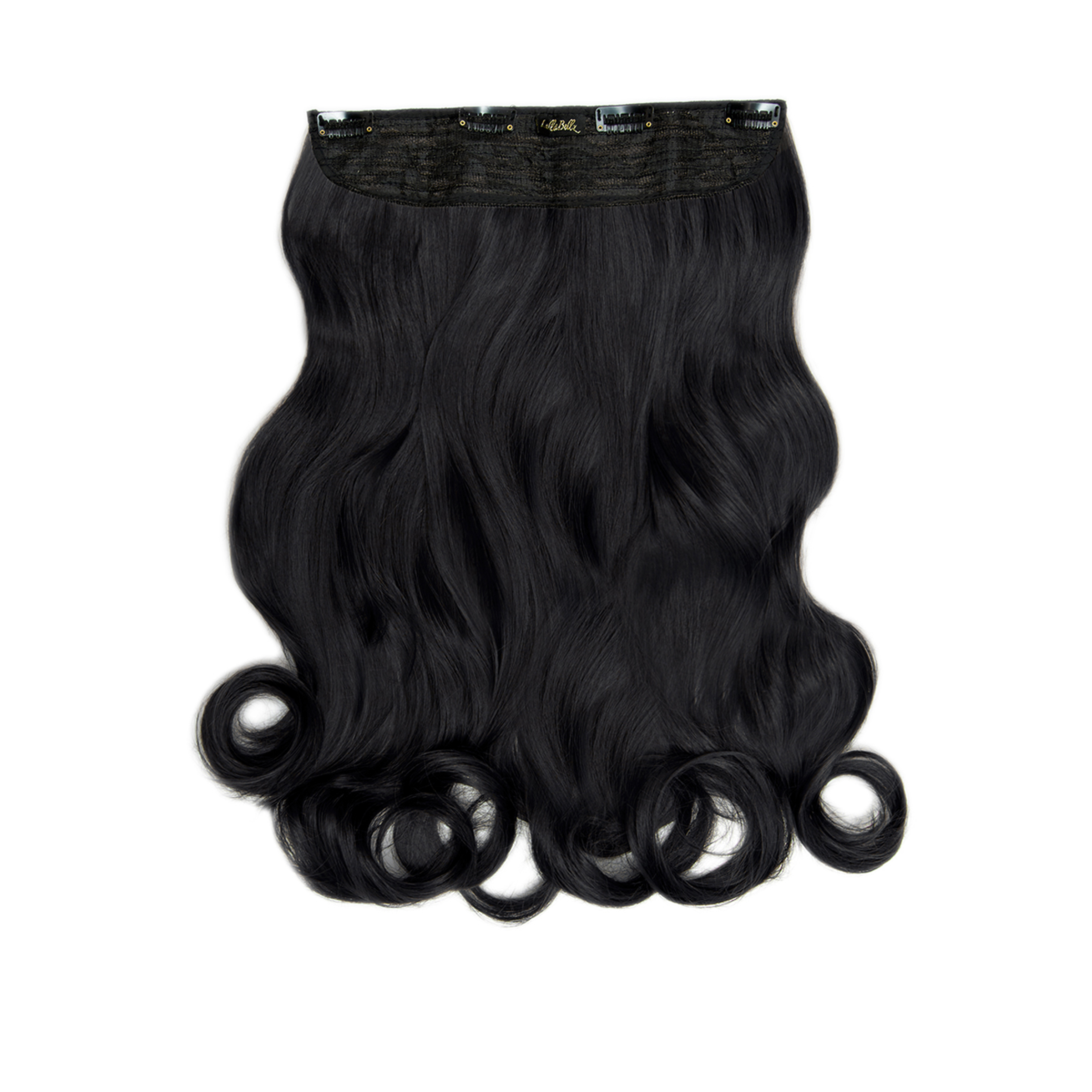 Thick 20" 1 Piece Curly Clip In Hair Extensions Jet Black