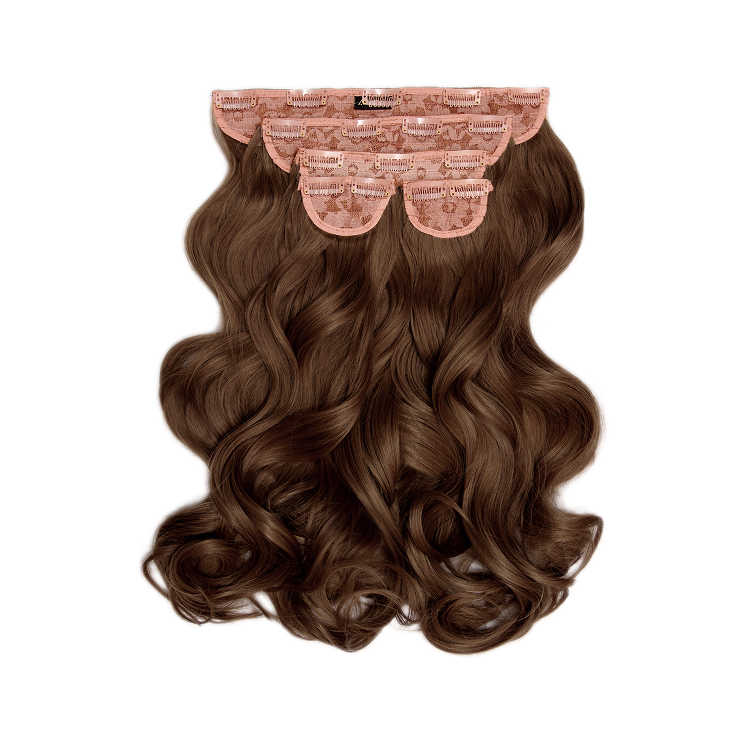 Super Thick 22" 5 Piece Natural Wavy Clip In Extensions Chestnut