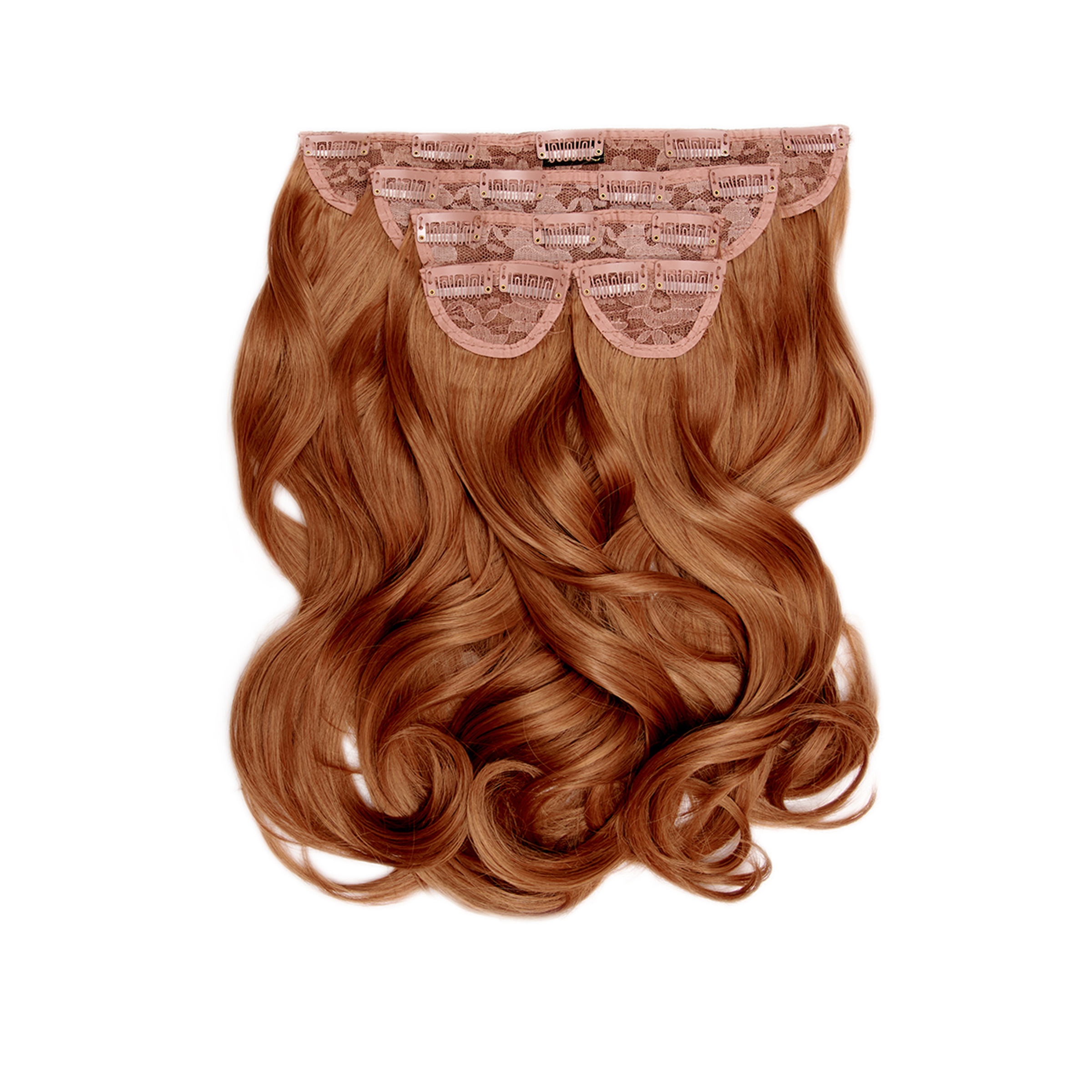 Super Thick 16" 5 Piece Blow Dry Wavy Clip In Extensions Mixed Auburn