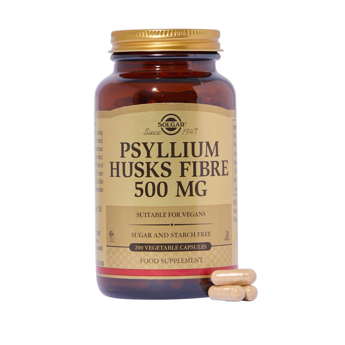 Solgar Psyllium Husks Fibre 500 mg Vegetable Capsules