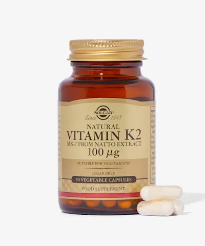 Solgar - Natural Vitamin K2 (MK-7) 100 µg Vegetable Capsules