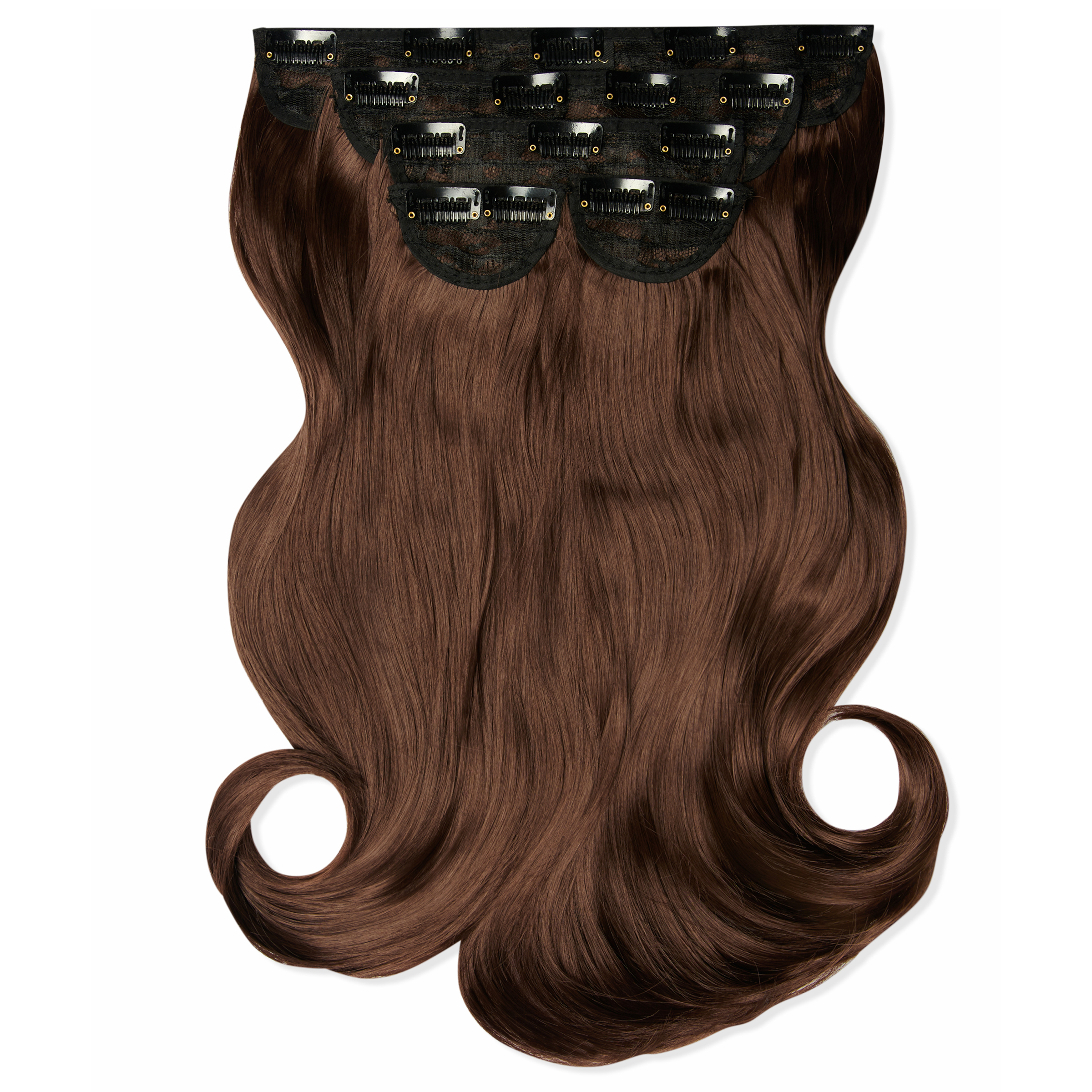 Super Thick 16" 5 Piece Blow Dry Wavy Clip In Extensions Choc Brown