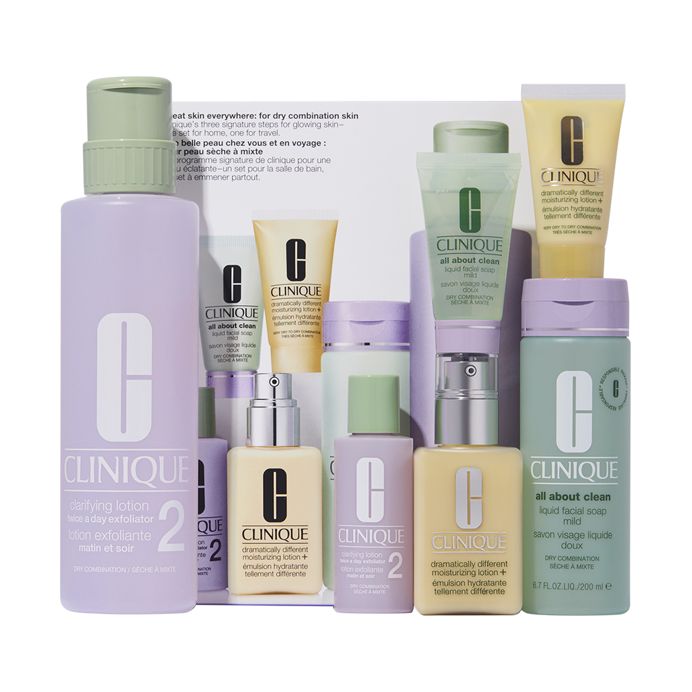 Clinique Great Skin Everywhere Skincare Set: For Dry Combination Skin