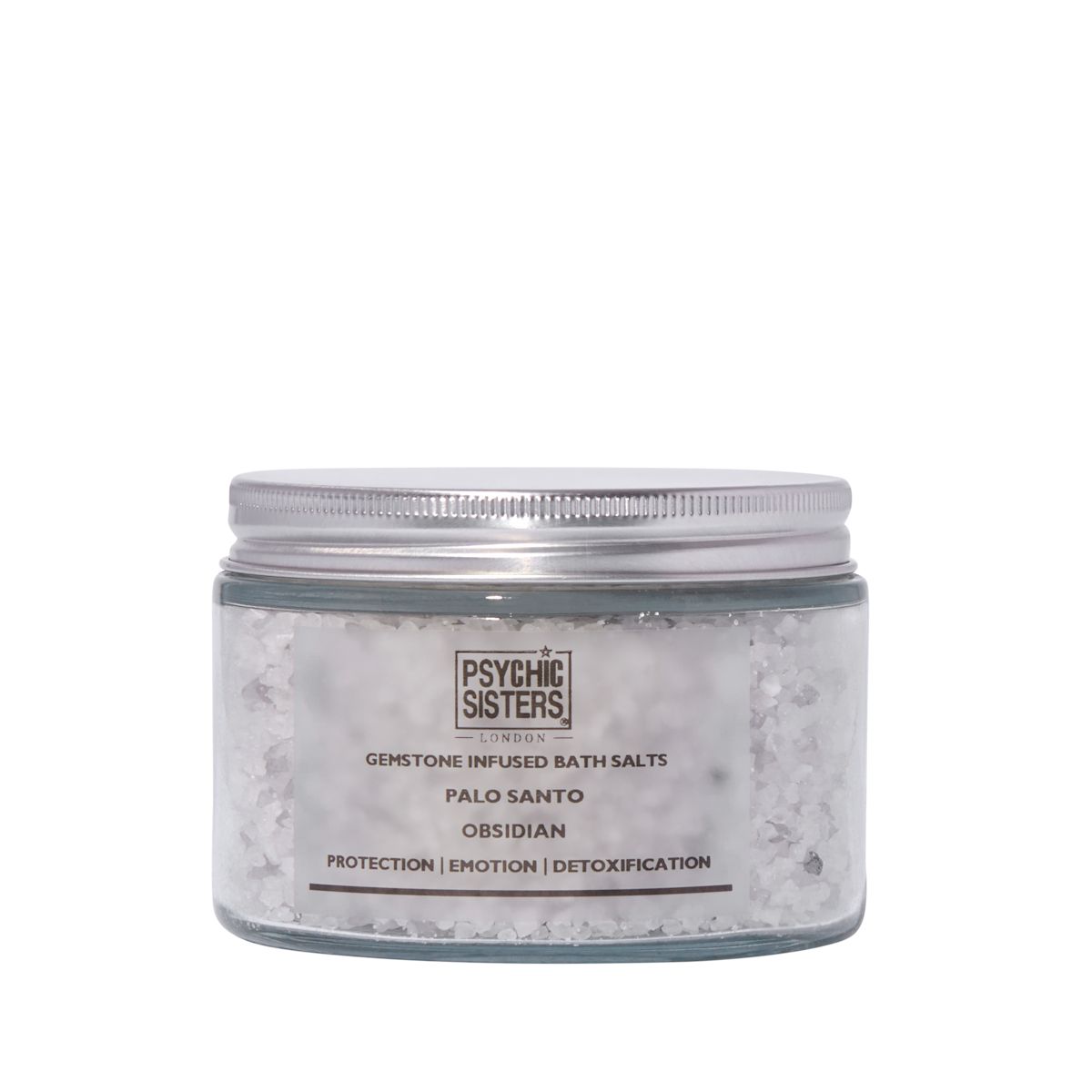 Psychic Sisters Bath Salts with Gemstone Black Obsidan