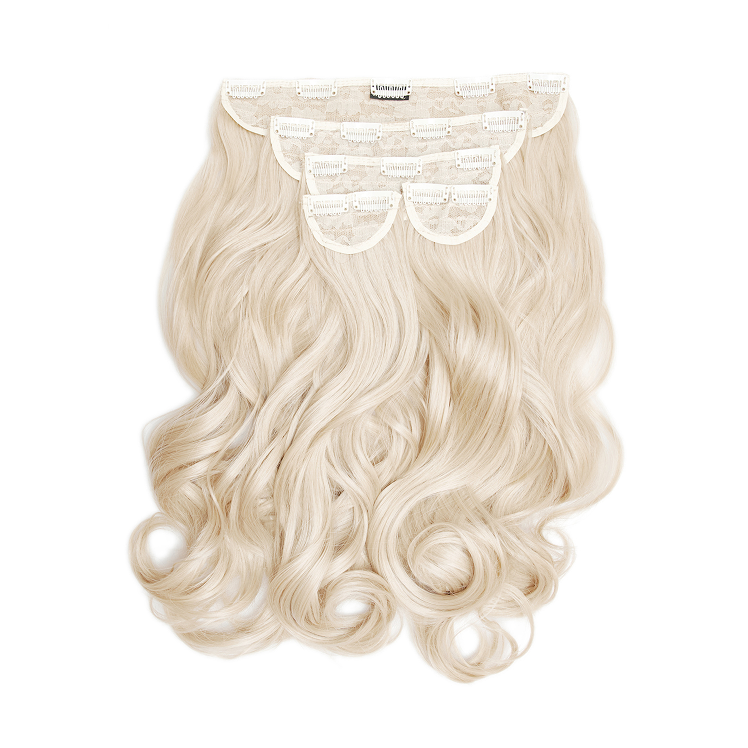 Super Thick 22" 5 Piece Natural Wavy Clip In Extensions Bleach Blonde