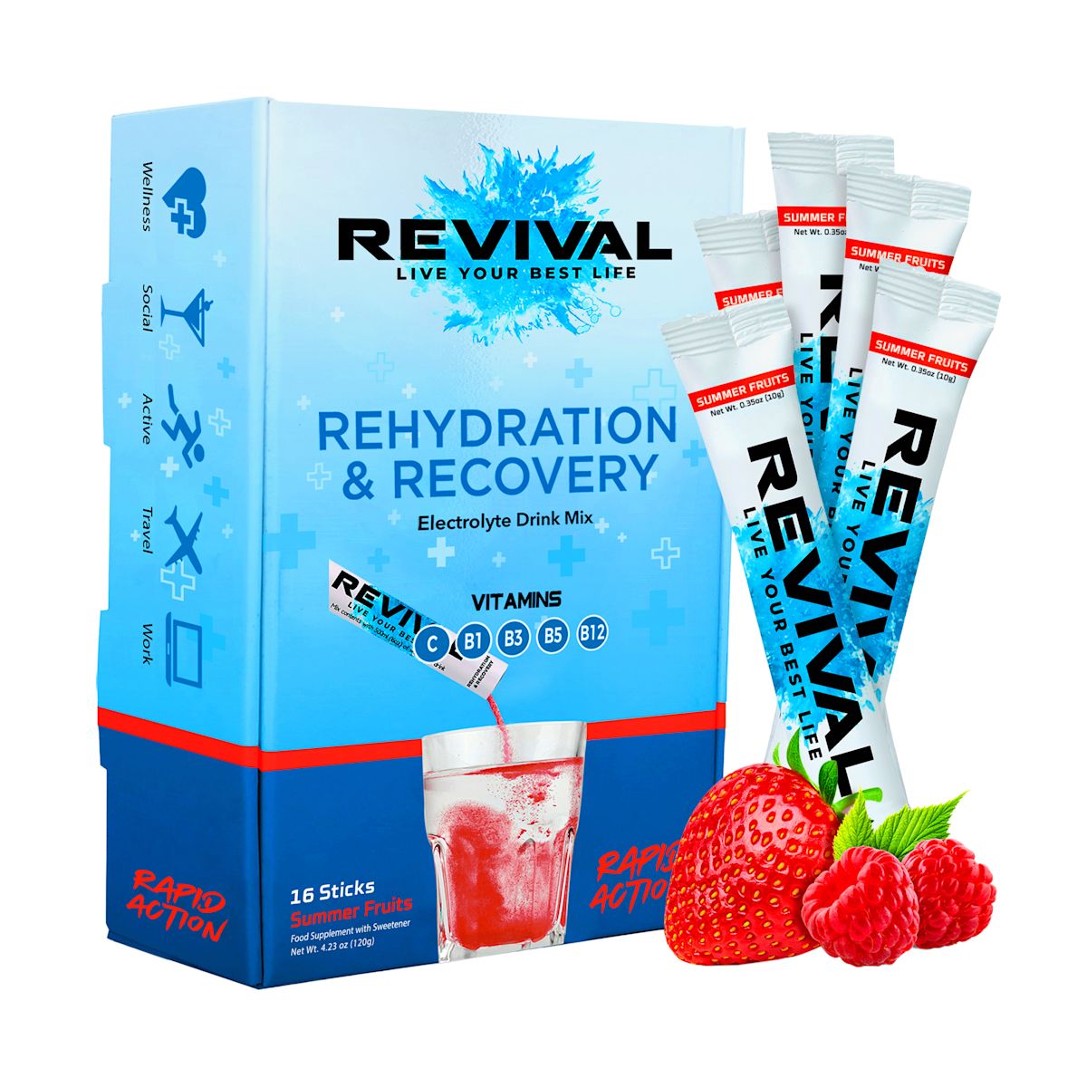 Rehydration & Recovery Electrolyte Drink Summer Fruits - Summer Fruits x 16 Pack