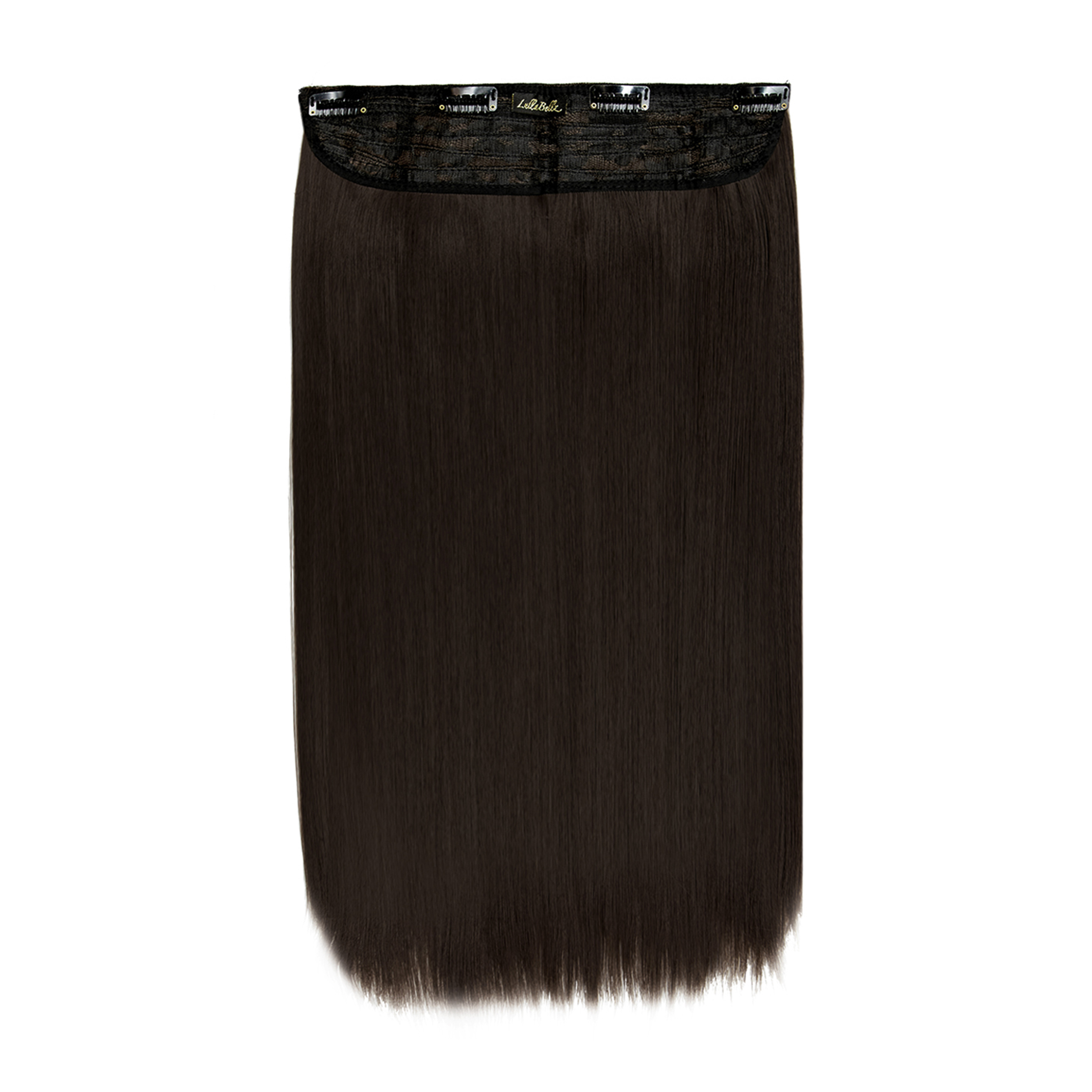 Thick 18" 1 Piece Straight Clip In Hair Extensions Dark Brown