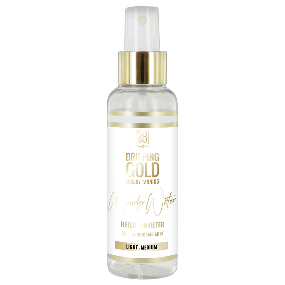 SOSU Cosmetics Dripping Gold Wonder Water Self Tanning Facial Mist Light Medium