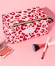 The Flat Lay Co. - Open Flat Makeup Box Bag in Pink Leopard