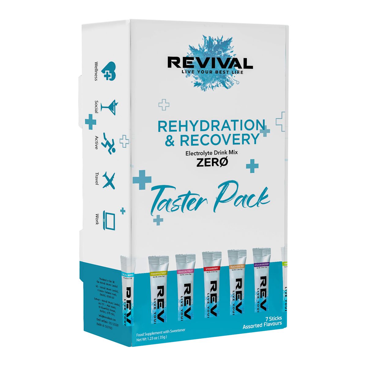 Rehydration & Recovery ZERO Sugar Electrolyte Drink Taster Pack - ZERO Sugar Taster Pack x 7 Flavours