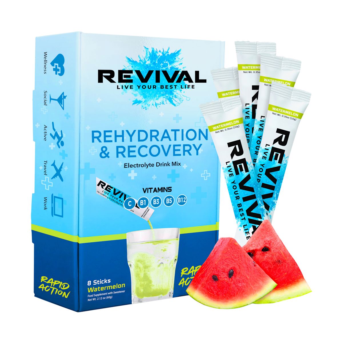 Rehydration & Recovery Electrolyte Drink Watermelon - Watermelon x 8 Pack