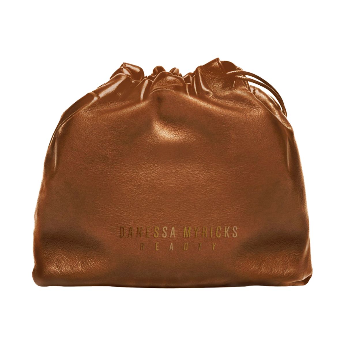 Vegan Leather Drawstring Pouch - Chocolate Brown