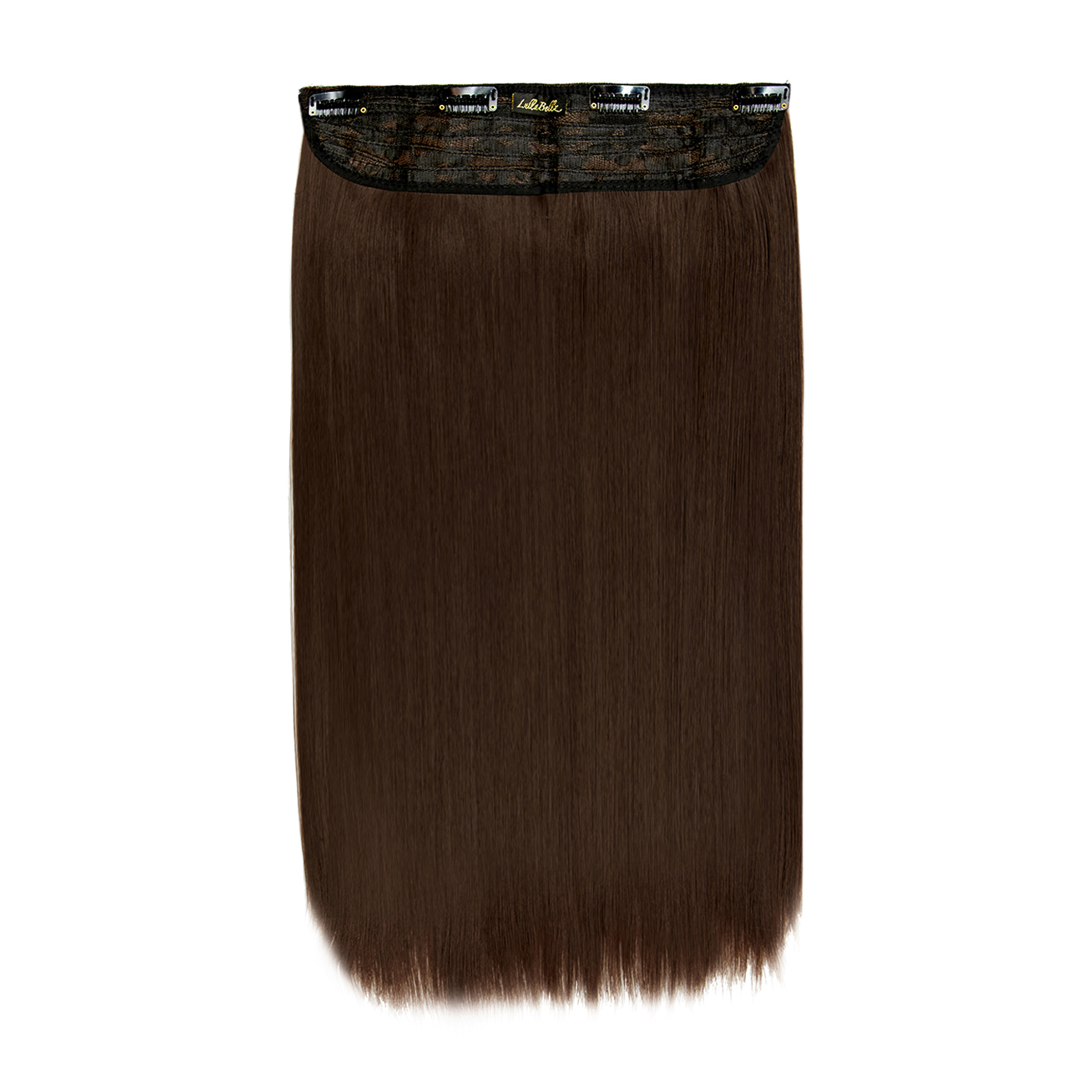 Thick 18" 1 Piece Straight Clip In Hair Extensions Choc Brown