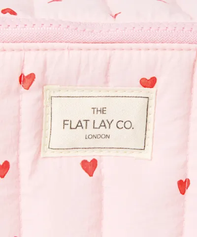 The Flat Lay Co. - Marshmallow Open Flat Box Bag in Sweet Pink Hearts