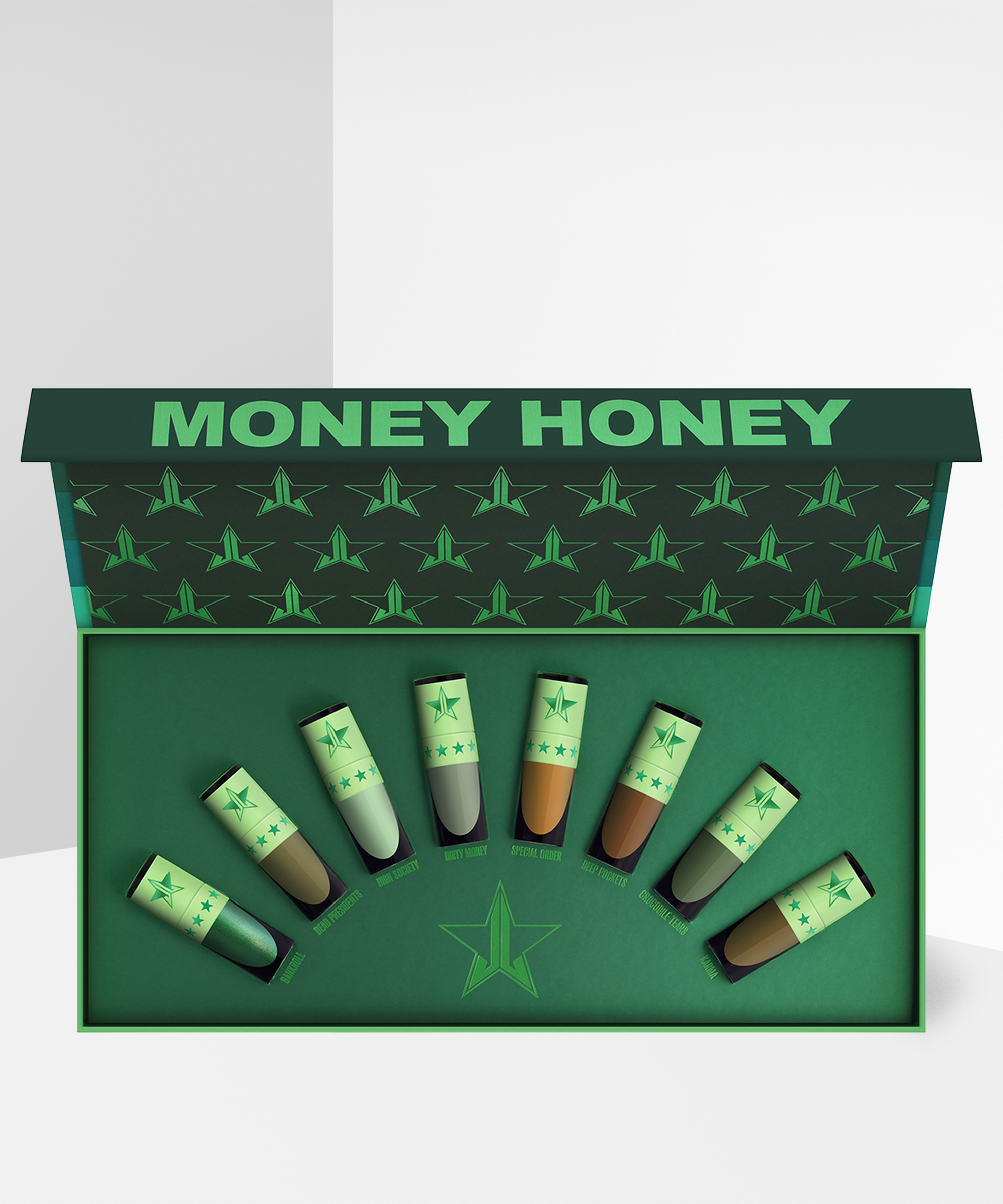 Мани стар. Jeffree Star money Honey помады. Набор помад Джеффри Стар. Набор помад Джеффри Стар зелёный. Набор помад от Джефри Стар.