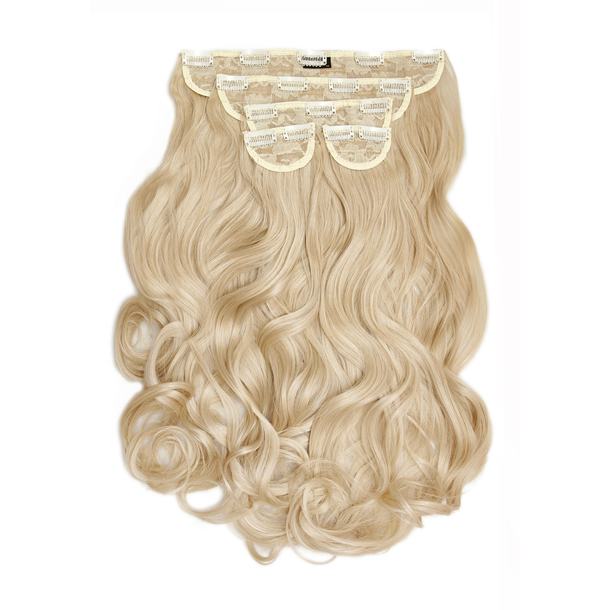 Super Thick 22" 5 Piece Curly Clip In Extensions California Blonde