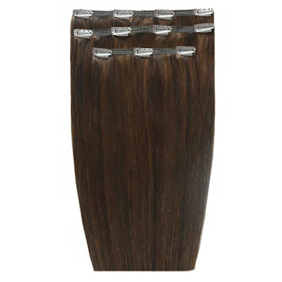 Beauty Works 18" Deluxe Remy Instant Clip-In Hair Extensions Chocolate