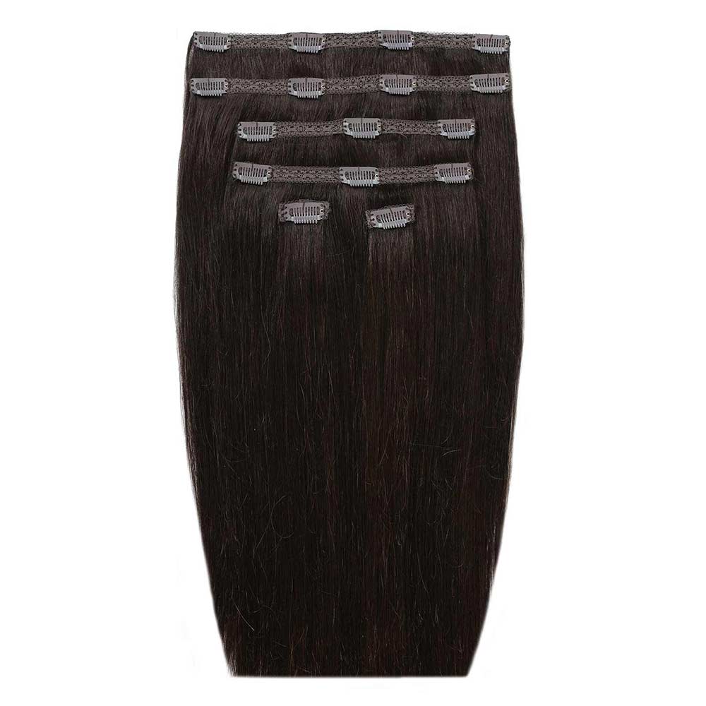 Beauty Works 18" Double Hair Set Clip-In Extensions Ebony