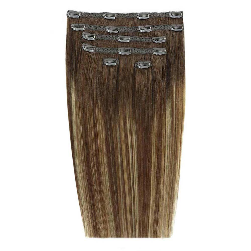 Beauty Works 18" Double Hair Set Clip-In Extensions Mocha Melt