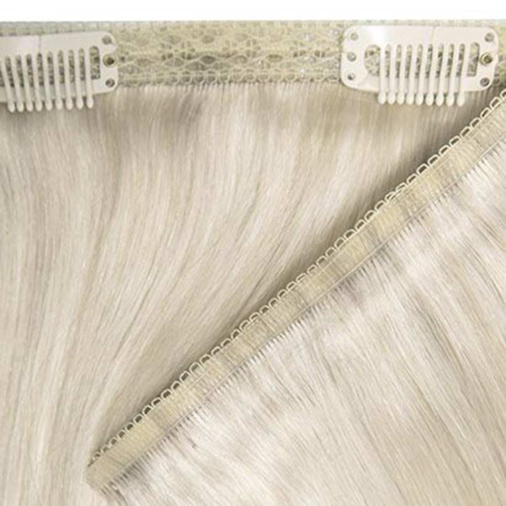 18" Double Hair Set Weft ClipIn Extensions Iced Blonde