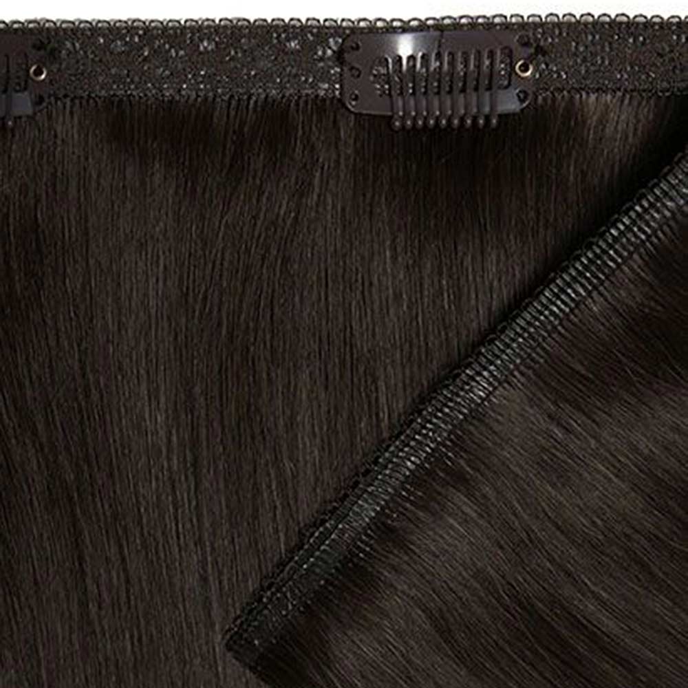 18" Double Hair Set Weft ClipIn Extensions Ebony