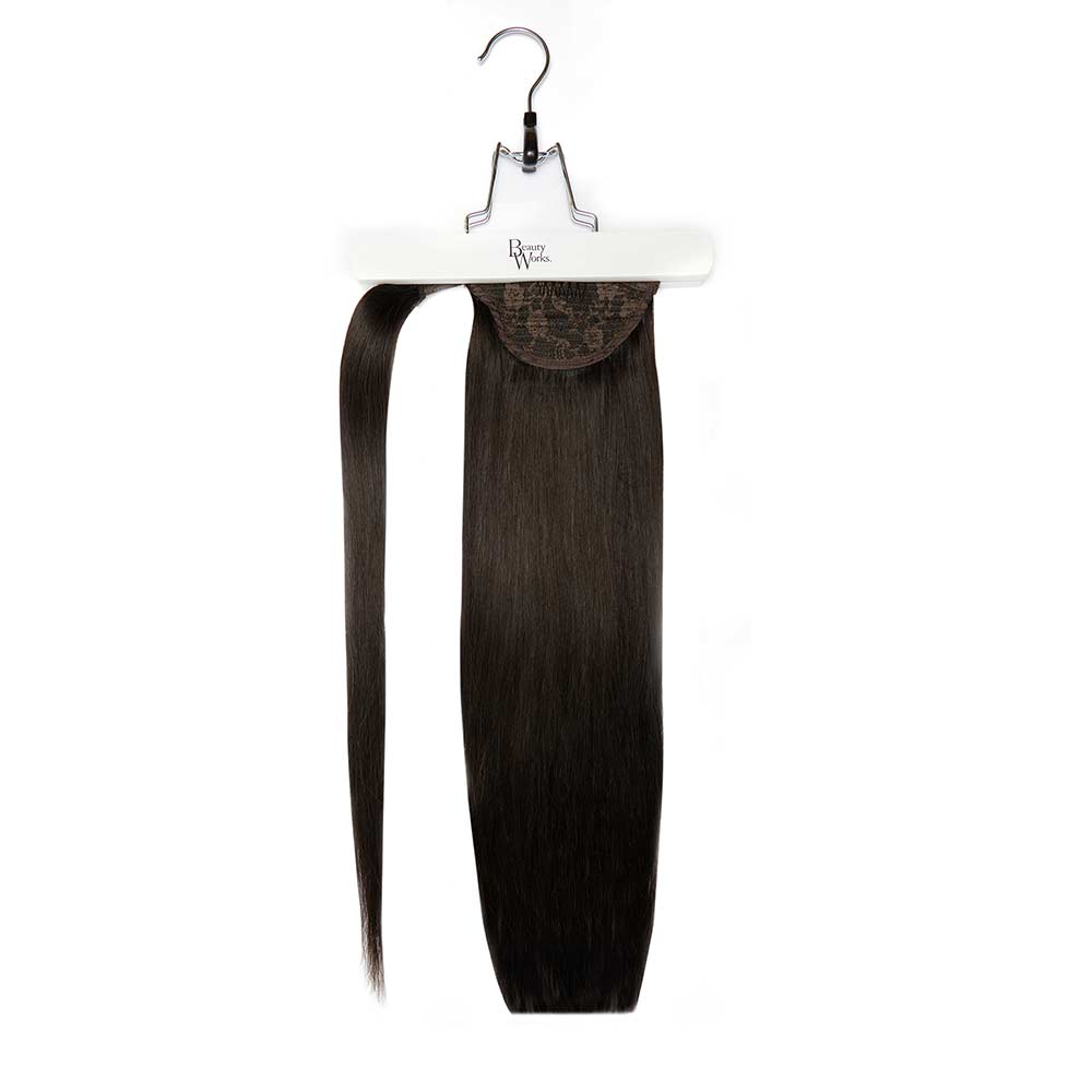 18" Super Sleek ClipIn Invisi Ponytail Ebony