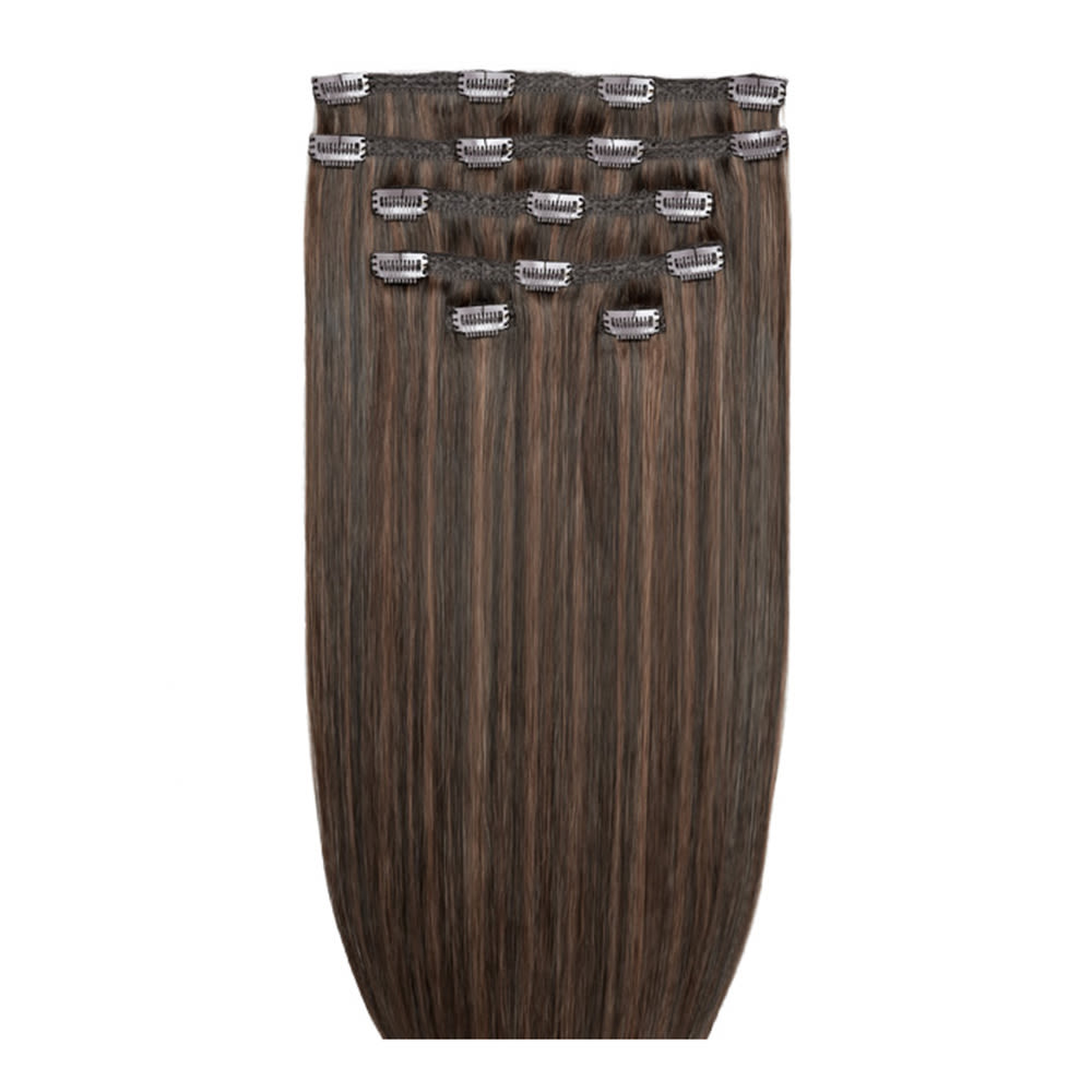Beauty Works 18" Double Hair Set Clip-In Extensions Espresso Brown