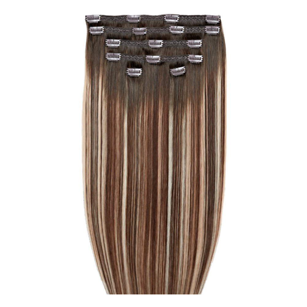 18" Double Hair Set ClipIn Extensions Walnut