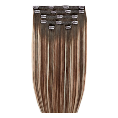 Beauty Works 18" Double Hair Set Clip-In Extensions Walnut