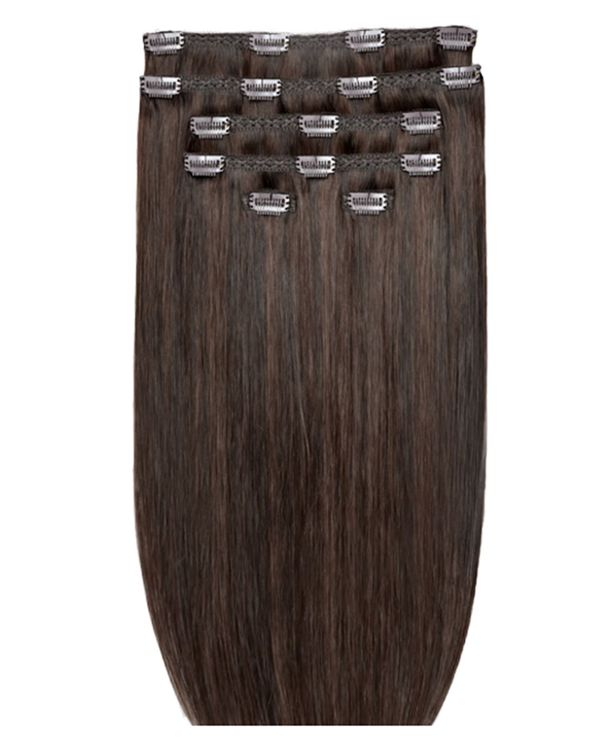 Beauty Works 18" Double Hair Set Clip-In Extensions Dark Chocolate