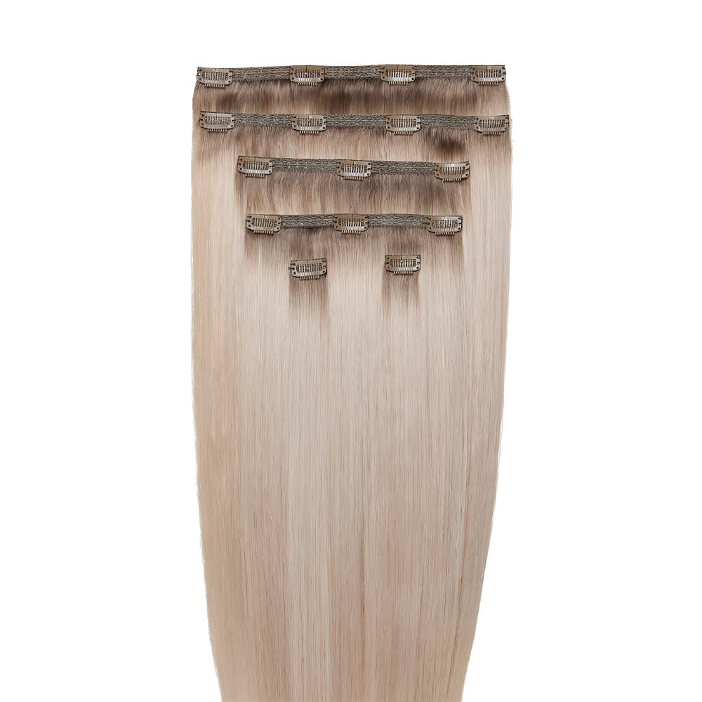 Beauty Works 18” Molly-Mae Double Hair Set Clip-In Extensions Glacier Blonde