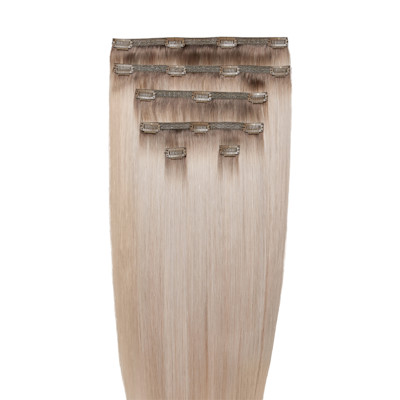 Beauty Works 18” Molly-Mae Double Hair Set Clip-In Extensions Glacier Blonde
