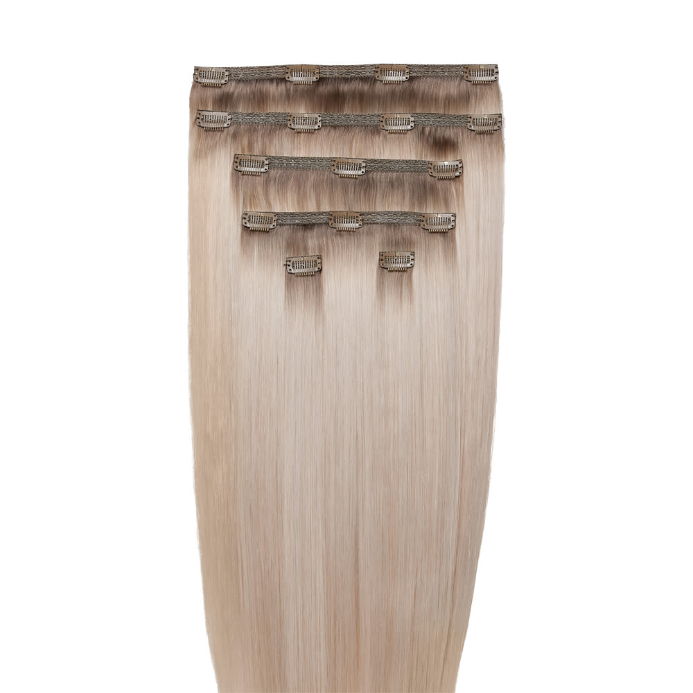 Beauty Works 20” Molly-Mae Double Hair Set Clip-In Extensions Glacier Blonde