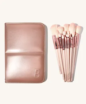 beautybay Rose Glow 18 Piece Brush Set With Brush Stand