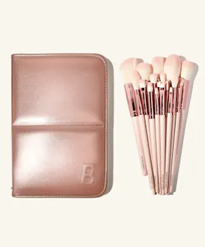 beautybay Rose Glow 18 Piece Brush Set With Brush Stand