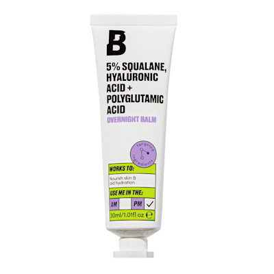 By BEAUTY BAY 5% Squalane, Hyaluronic Acid + Polyglutamic Acid Overnight Balm
