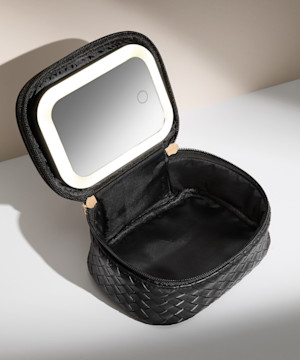 LED Mirror Mini Travel Beauty Bag Black 
